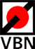 Logo mit einem roten Kreis, von einem schwarzen diagonal verlaufenden Balken überlagert, und darunter in einem Rahmen die schwarzen Großbuchstaben VBN.